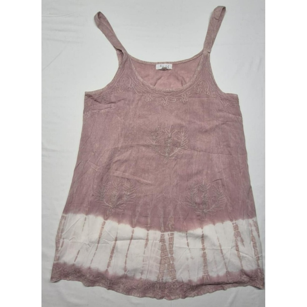 Daisy Island blush & white sleeveless summer dress design stitching sz L